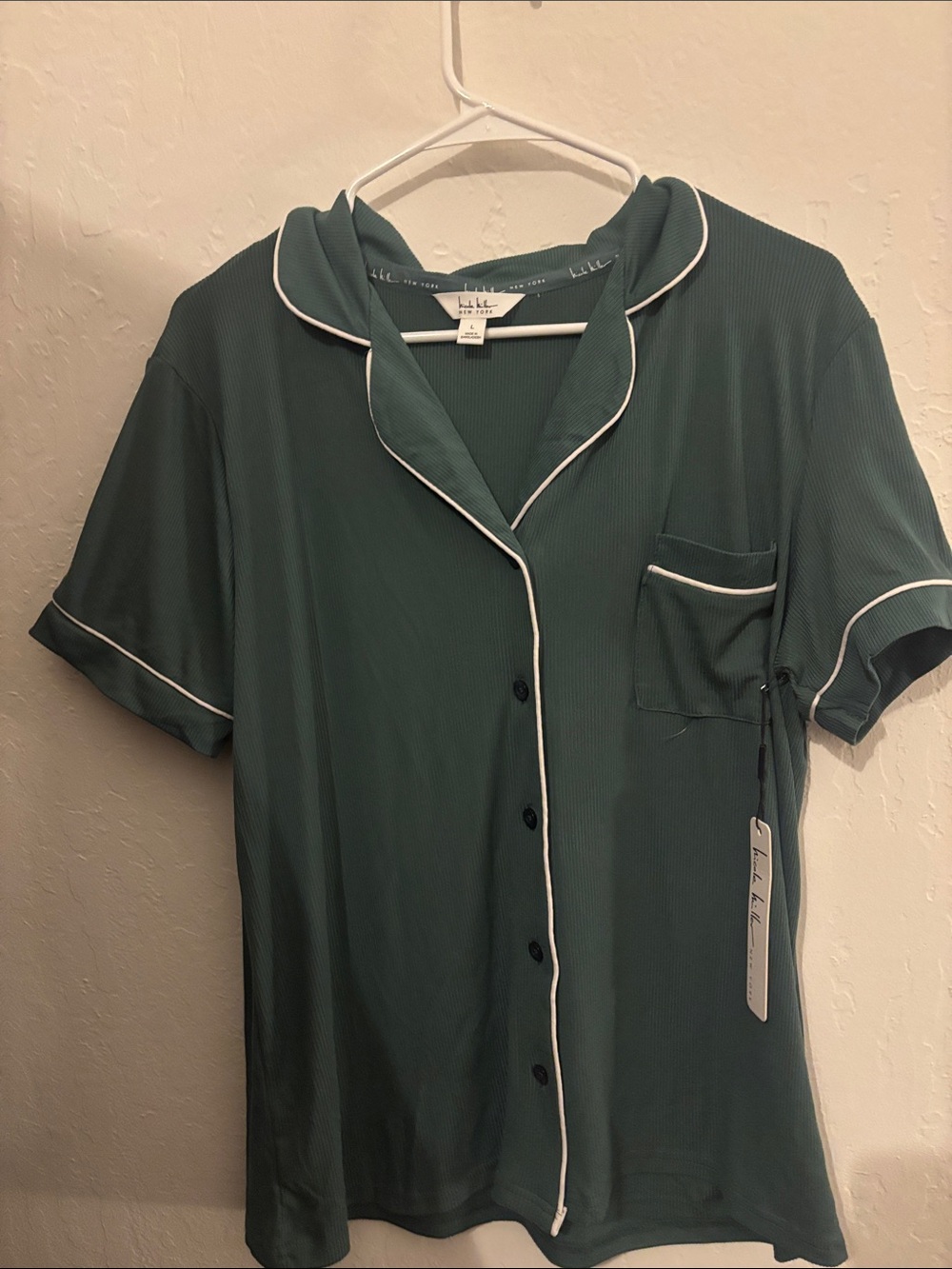 Teal Short Sleeve Pajama Top